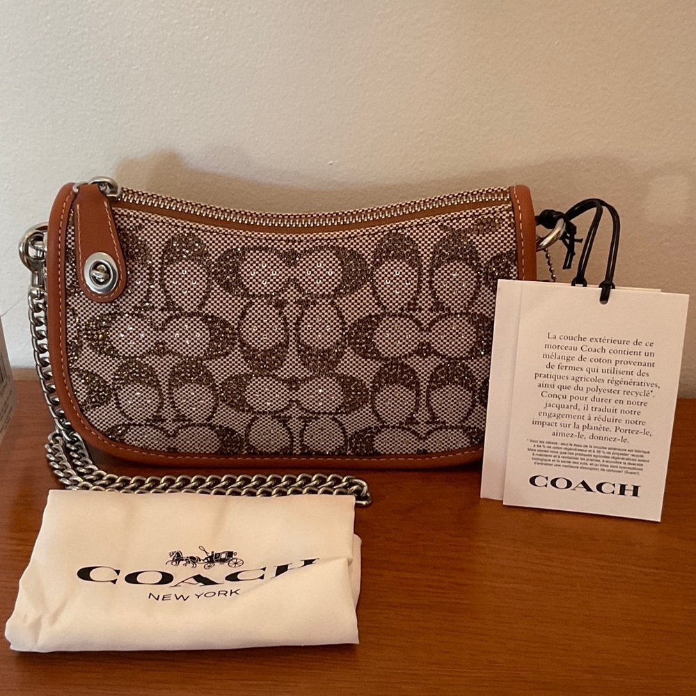 Coach Jacquard Swinger 20 Crystal Bag